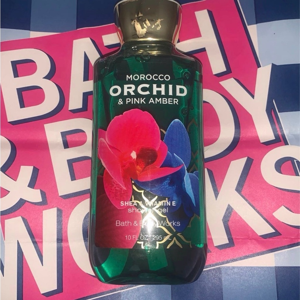 Bath & Body Works Morocco Orchid & Pink Amber Shower Gel - Green